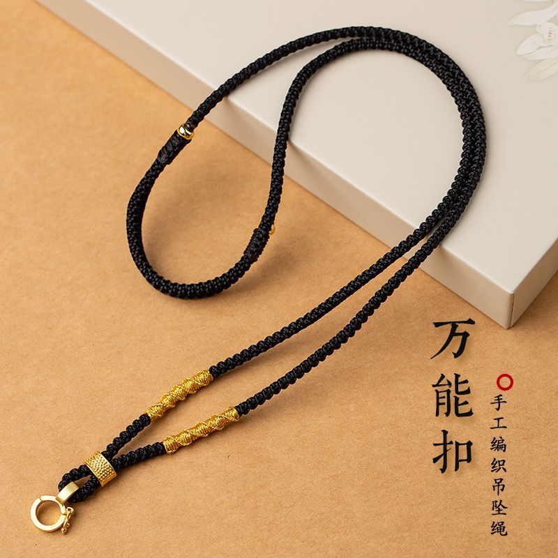 จี้หยกพร้อมสร้อยคอมือสม ops โดยใช้เชือกด้ายทอมือ สำหรับการประดับและสวมใส่