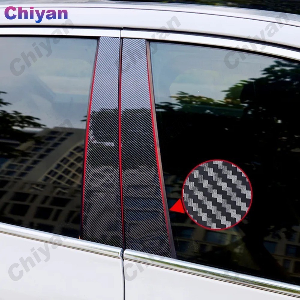 6 ชิ้นเคลือบเงาสีดํารถประตูกลาง BC เสาโพสต์ Trim สําหรับ Honda BRV BR-V DG3 2022-2026 คาร์บอนไฟเบอร์สไตล์กระจกผลหน้าต่างคอลัมน์ศูนย์ PC วัสดุสติกเกอร์ - รูปที่ 4