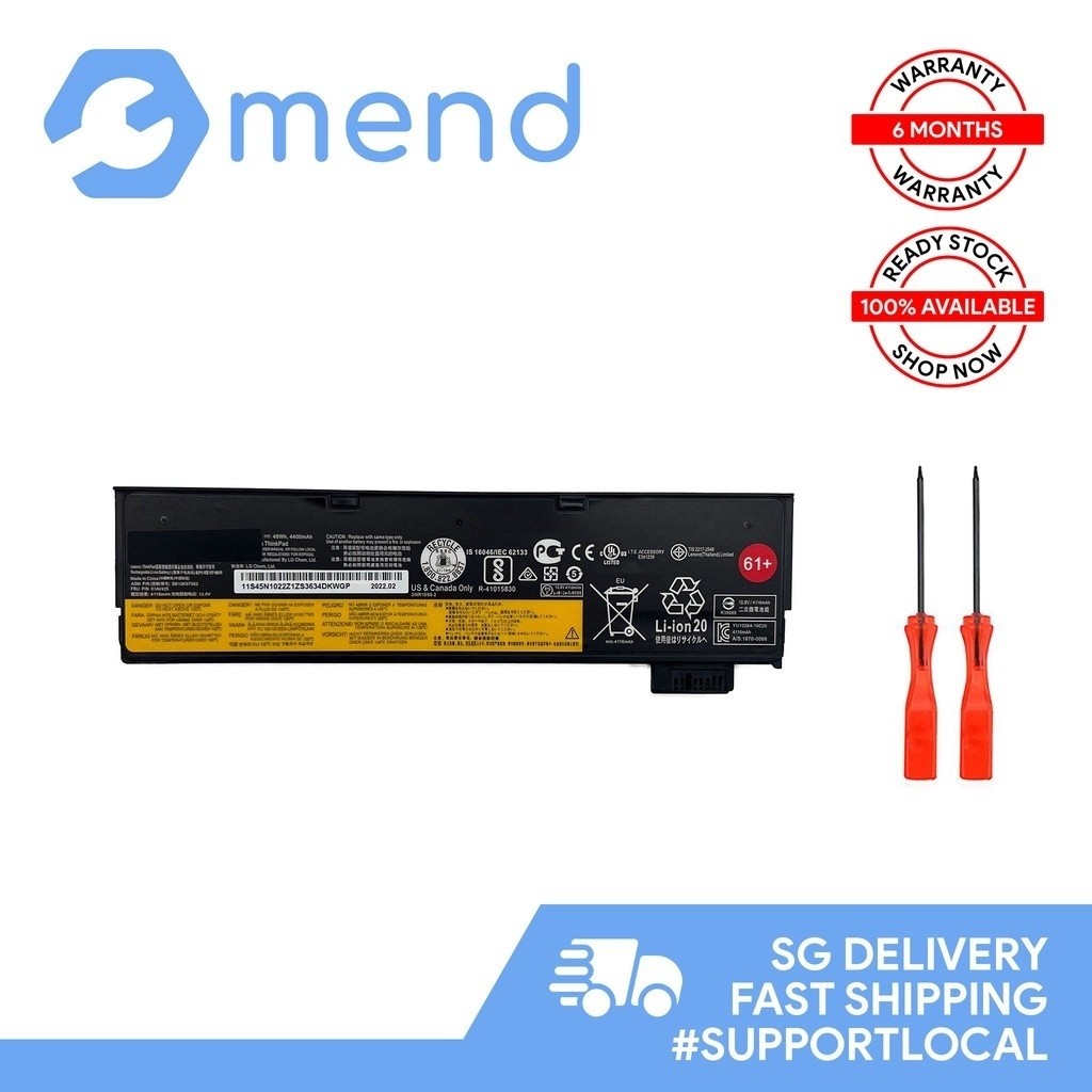 Lenovo ThinkPad P51s P52S T470 T480 T570 T580 and TP25 Battery Model: SB10K97582