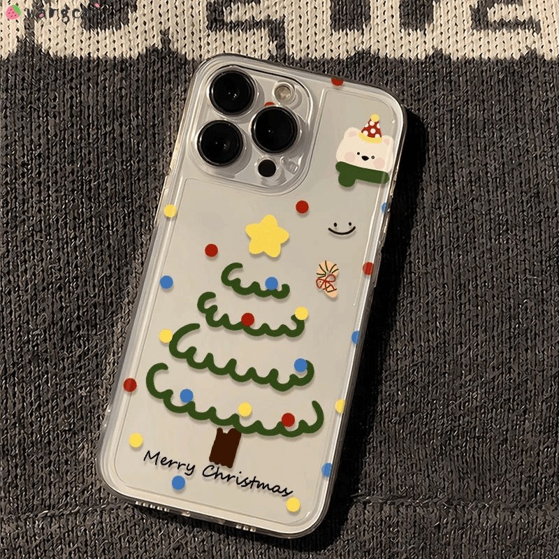 สําหรับ Google Pixel 9 9A GooglePixel9 GooglePixel9A เคสโทรศัพท์ Merry Christmas Tree Bear Polka Dot