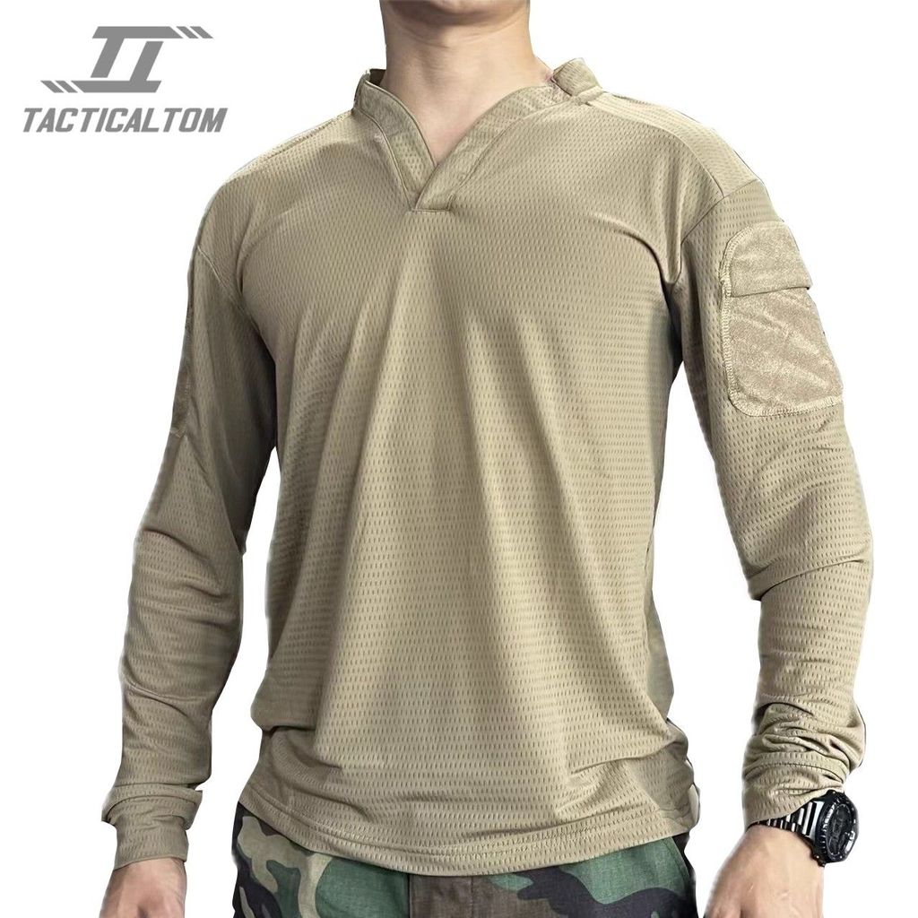 เสื้อยืดแขนยาว Tom Replica สีกากีทราย สีโคลน และสีรักบี้ แห้งเร็ว สำหรับสวมใส่สบาย
