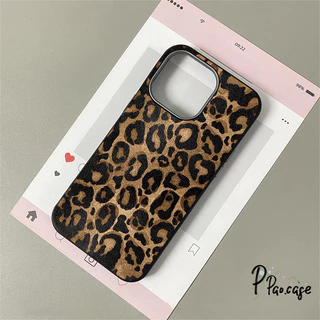เคสไอโฟน17สำหรับiPhone 11 17 air 15 13 16 12 Pro Max 15 7 8 Plus XR X XS SE 2 3เคสโทรศัพท์หนังลายเสือดาวสุดเท่สำหรับสาวๆ