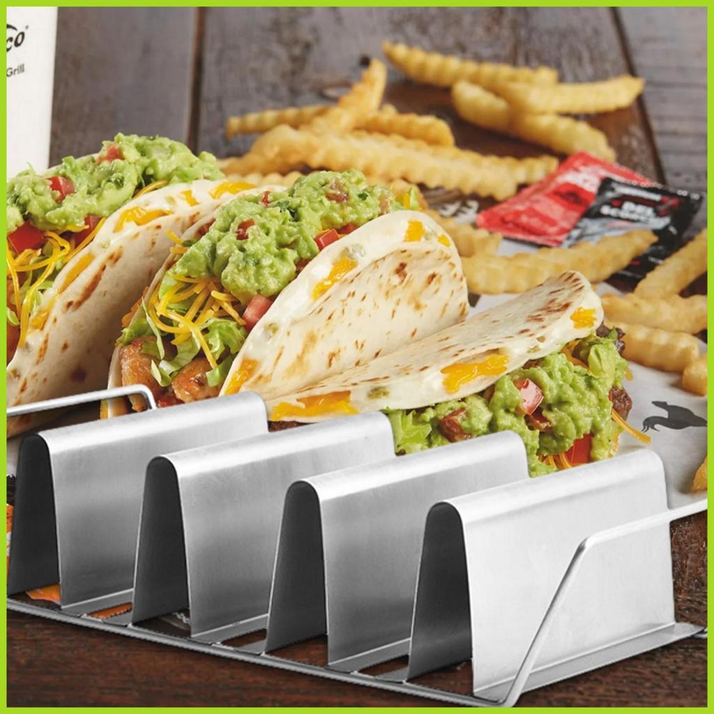 Taco Shell Holder Rack เสิร์ฟ Rack สําหรับ Hard Shell Taco เครื่องล้างจานและไมโครเวฟปลอดภัย Taco Mak