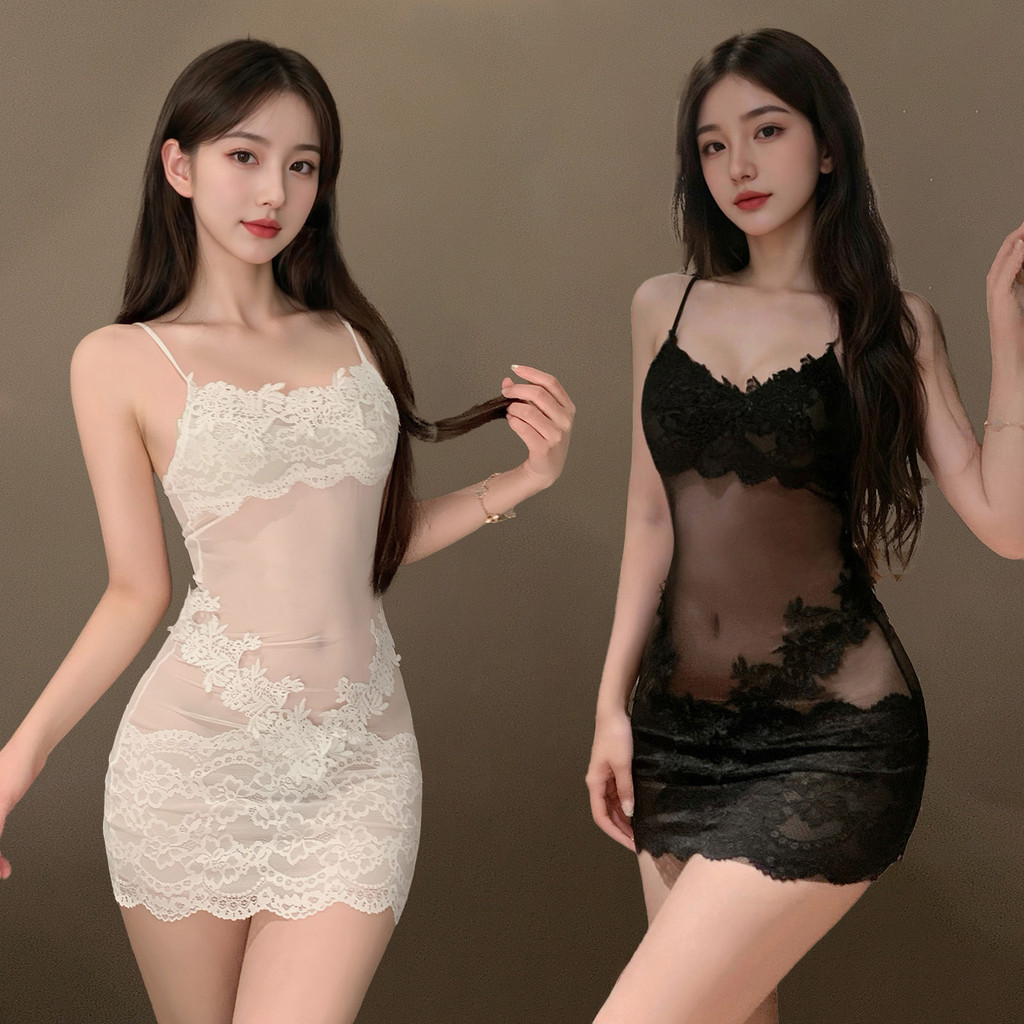 ชุดเซกซี่ สไตล์ยุโรป ชุดลูกไม้ คอลึก เปิดหลัง ซีทรู ชุดนอนเซ็กซี่