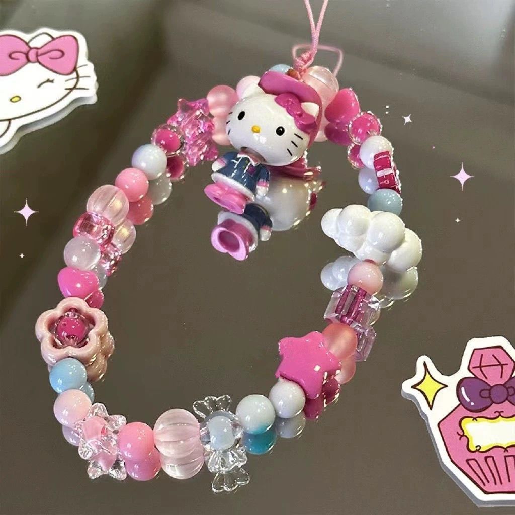 น่ารักคิตตี้แมวเสน่ห์โทรศัพท์มือถือแขวนโซ่สั้นเชือกเส้นเล็กข้อมือป้องกันการสูญหายสายโทรศัพท์จี้อุปกรณ์เสริม เช้า0016