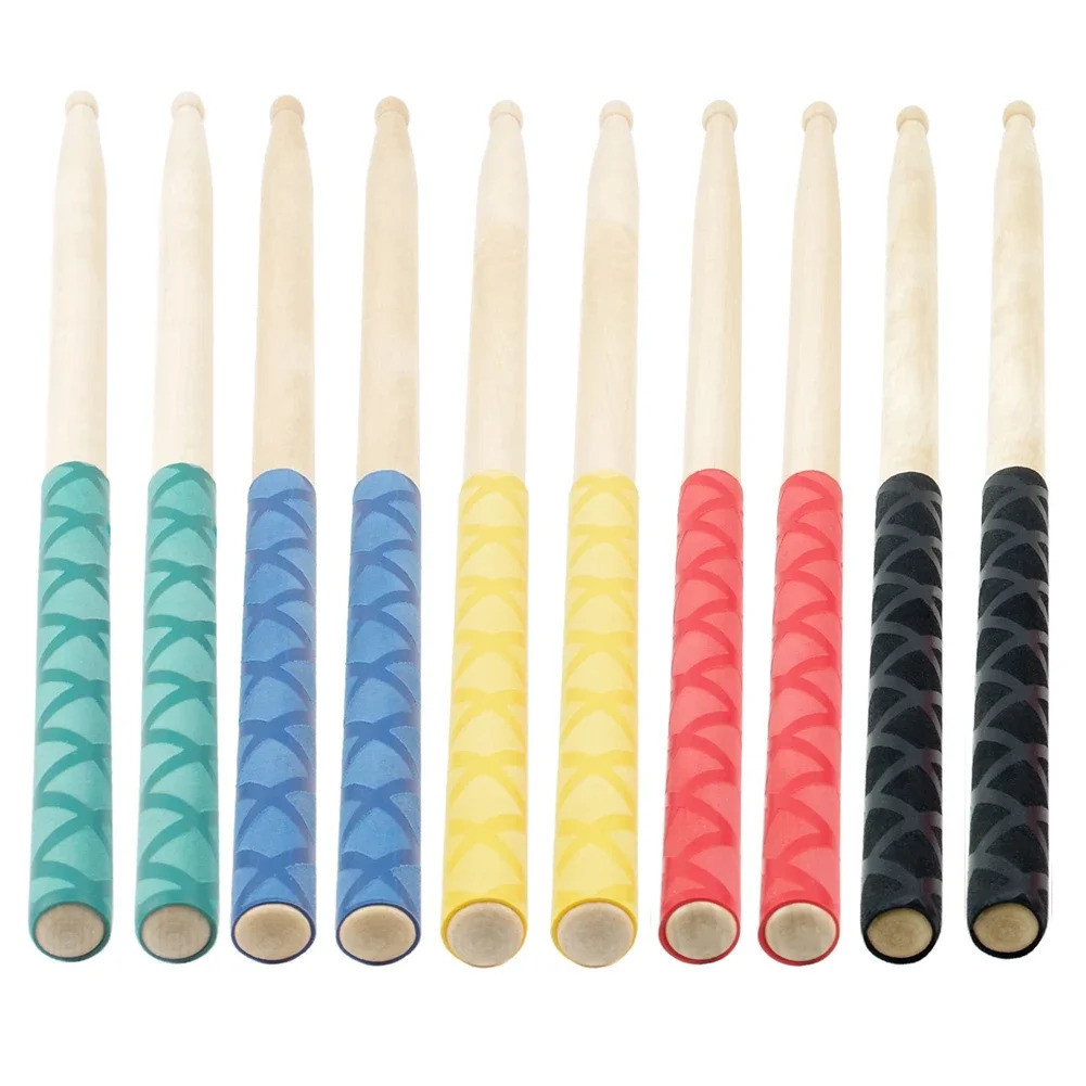 2pcs กลอง Stick Grips Drumsticks Anti-slip ดูดซับเหงื่อ Grip สําหรับ 7a 5a 5b 7b 16.5 ซม. Drumsticks