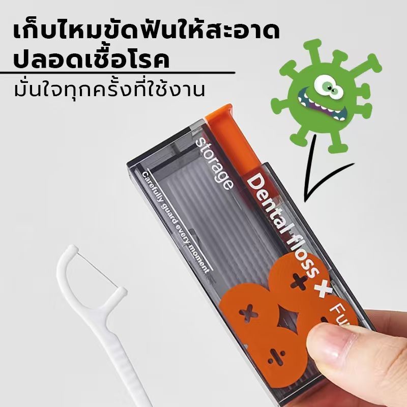 กล่องเก็บไหมขัดฟันอัตโนมัติ แบบพกพา พร้อมไหมขัดฟัน 10ชิ้น อัตโนมัติ ป๊อปอัพ  ยปลอดภัยและถูกสุขลักษณะ - รูปที่ 3