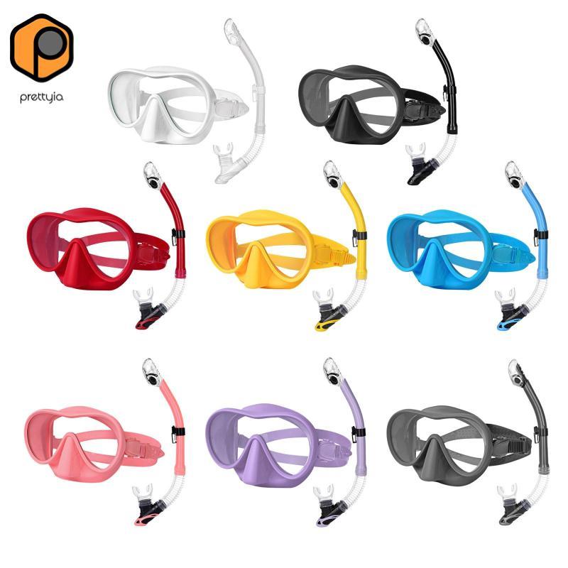 Prettyia Snorkel Mask ไม่มีการรั่วซึม เหมาะสำหรับ freediving และว่ายน้ำดำน้ำ