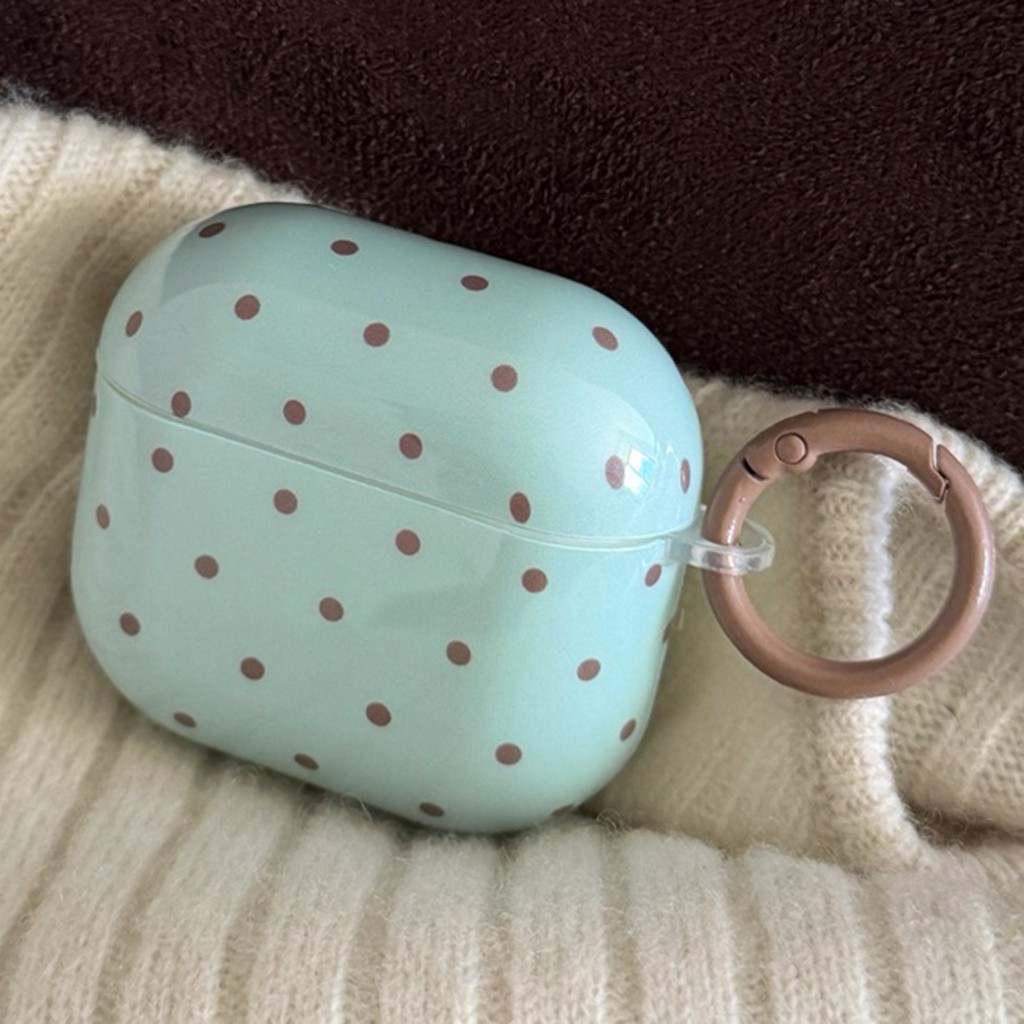 ปลอกสําหรับ Airpods 4 Pro 3 2 1 สีน้ําตาล Polka Dot Fresh Mint สีเขียว IMD Craft Soft TPU กันกระแทกหูฟังกรณี Anti-lost แหวนหัวเข็มขัดหูฟังบลูทูธฝาครอบเกราะป้องกัน