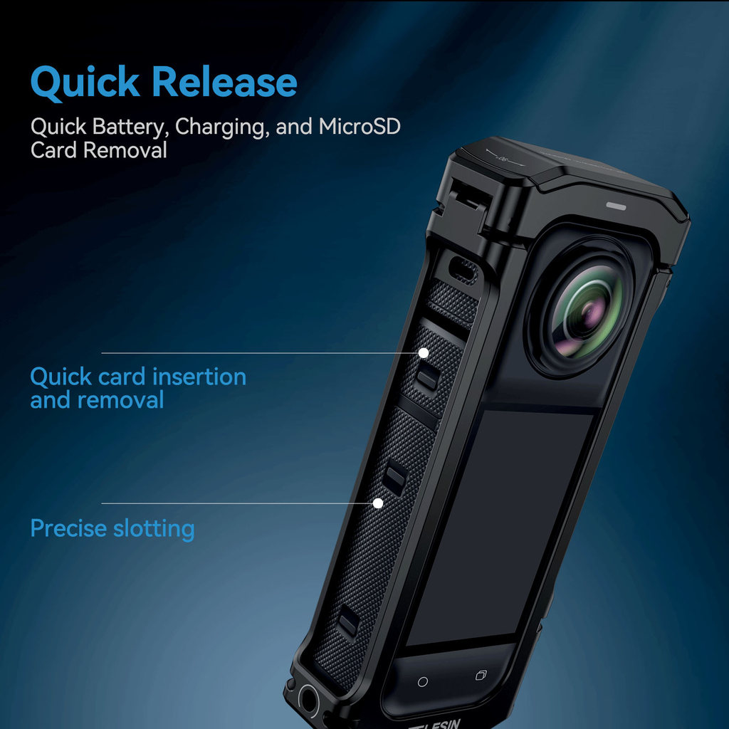 TELESIN อลูมิเนียมอัลลอยด์กรอบสําหรับ Insta 360 X4 แนวตั้งยิงน้ําหนักต่ําเกราะป้องกันสําหรับ Insta 360 X4 Action กล้อง - รูปที่ 2