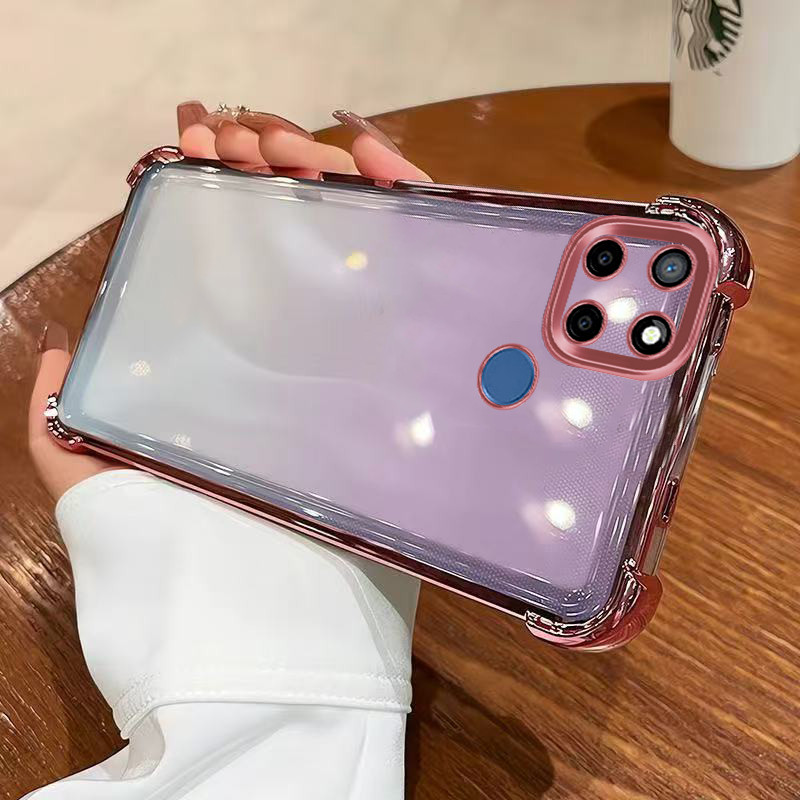 เคส realme c12 เคส realme c25 เคสโทรศัพท์เคลือบด้วยไฟฟ้าป้องกันการตกสี่มุมสําหรับเคส realme c12 เคส 