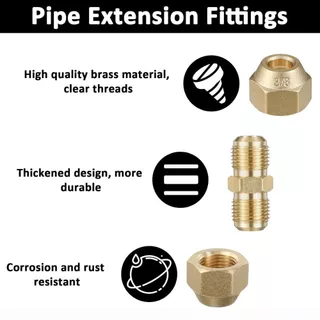 ข้อต่อต่อท่อ SUTEE, 1/2 "1/4 "3/8" ขั้วต่อทองแดงตรง, พร้อมถั่ว Flare อุปกรณ์ HVAC เครื่องทําความเย็นเครื่องปรับอากาศ