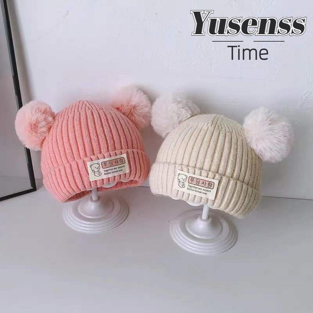 หมวกกันหนาวถักสำหรับเด็กอายุ 0-3 ปี สีทึบ คุณภาพสูง เหมาะสำหรับเด็กผู้หญิง