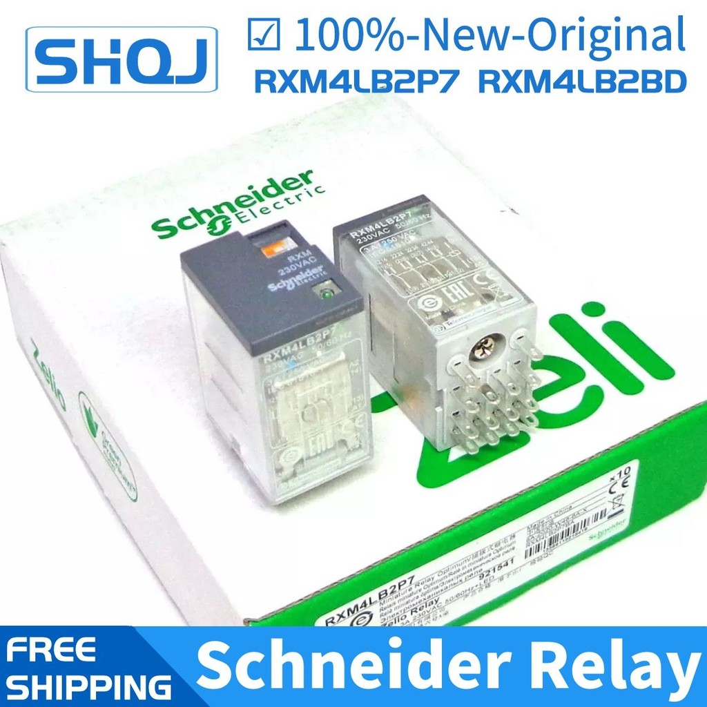 1PCS Schneider รีเลย์ RXM4LB2BD RXM4LB2P7 RXM4LB2F7 RXZE1M4C RXM4AB2GD 125V DC 6A 4CO 3A 24VDC 230VA