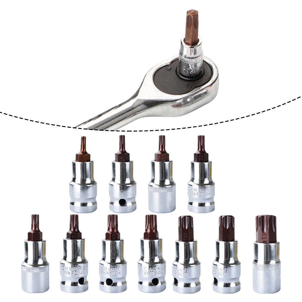 1 ชิ้น T20-T70 Torx หัวไขควงบิต Torx Bit ซ็อกเก็ต 1/2 นิ้วซ็อกเก็ตประแจ