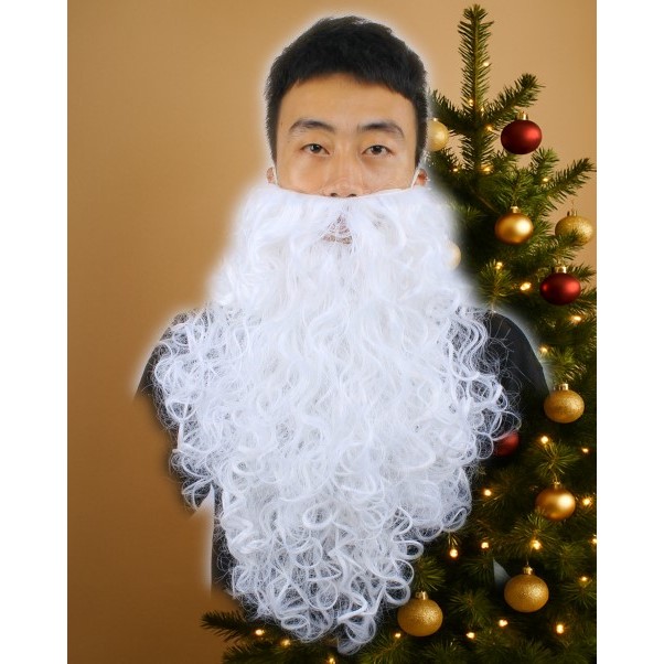 🔥 เคราซานตาคอส เคราผู้ใหญ่แบบยาว เคราชีปะขาว เคราฤาษี เคราสีขาว ซานตาคอส santacluse Cosplay ac6.3 ac