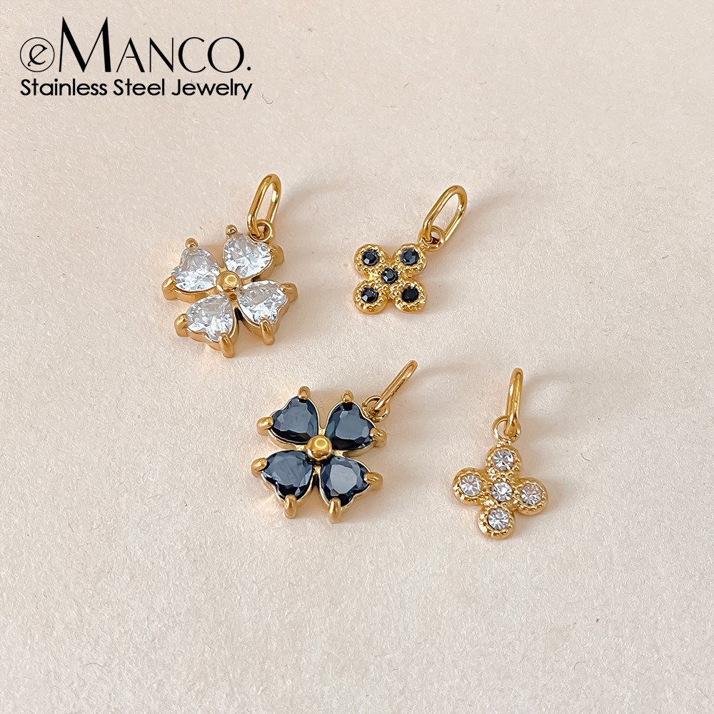 EManco สแตนเลสสตีลเงา Zirconia Charms สามารถทําต่างหูสุภาพสตรีสร้อยคอสร้อยข้อมือ 48 ชั่วโมงการจัดส่ง
