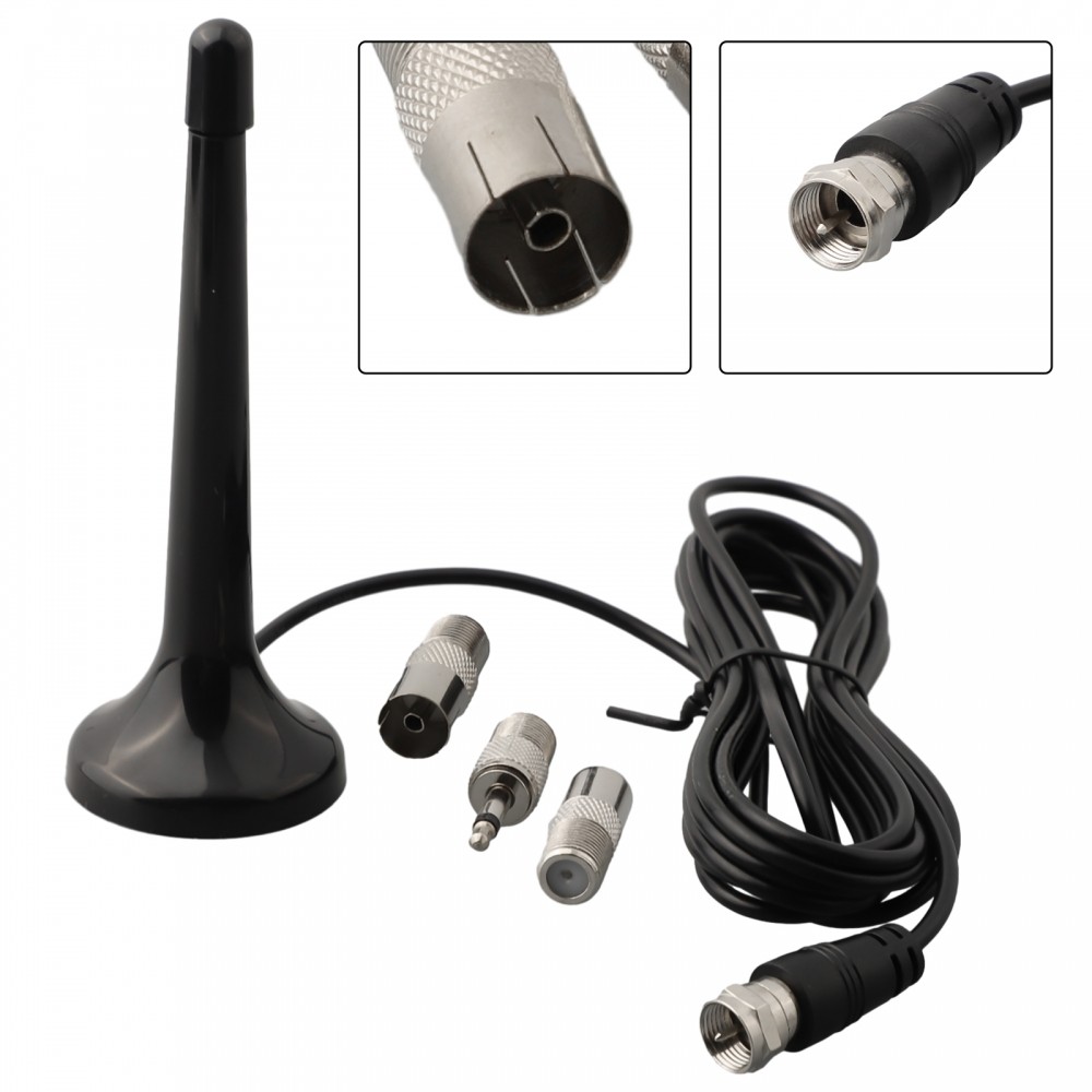 Portable FM Radio Antenna with 3m Coaxial Cable and Magnetic Base for Easy Setup