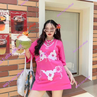 COD✅ (จัดส่งในกรุงเทพฯ) MAO Shop เสื้อยืดแฟชั่น พิมพ์ลายบิกินี่ ผ้าคอตตอนใส่สบาย🌴พร้อมส่ง🌴
