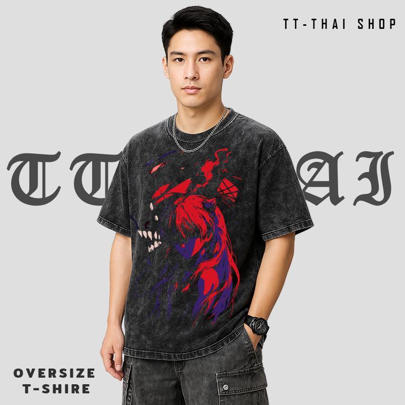 เสื้อยืดฟอกเท่ๆ oversizeผู้ชาย สกรีนลายการ์ตูนอนิเมะหน้า-หลังเท่ๆ เสื้อสีฟอกสตรีทแฟชั่น สไตล์เมกาสุดฮิต ผ้าฝ้าย100% ราคา ถูกที่สุด ดีลบีเคเค แกลเลอรีภาพที่ 5