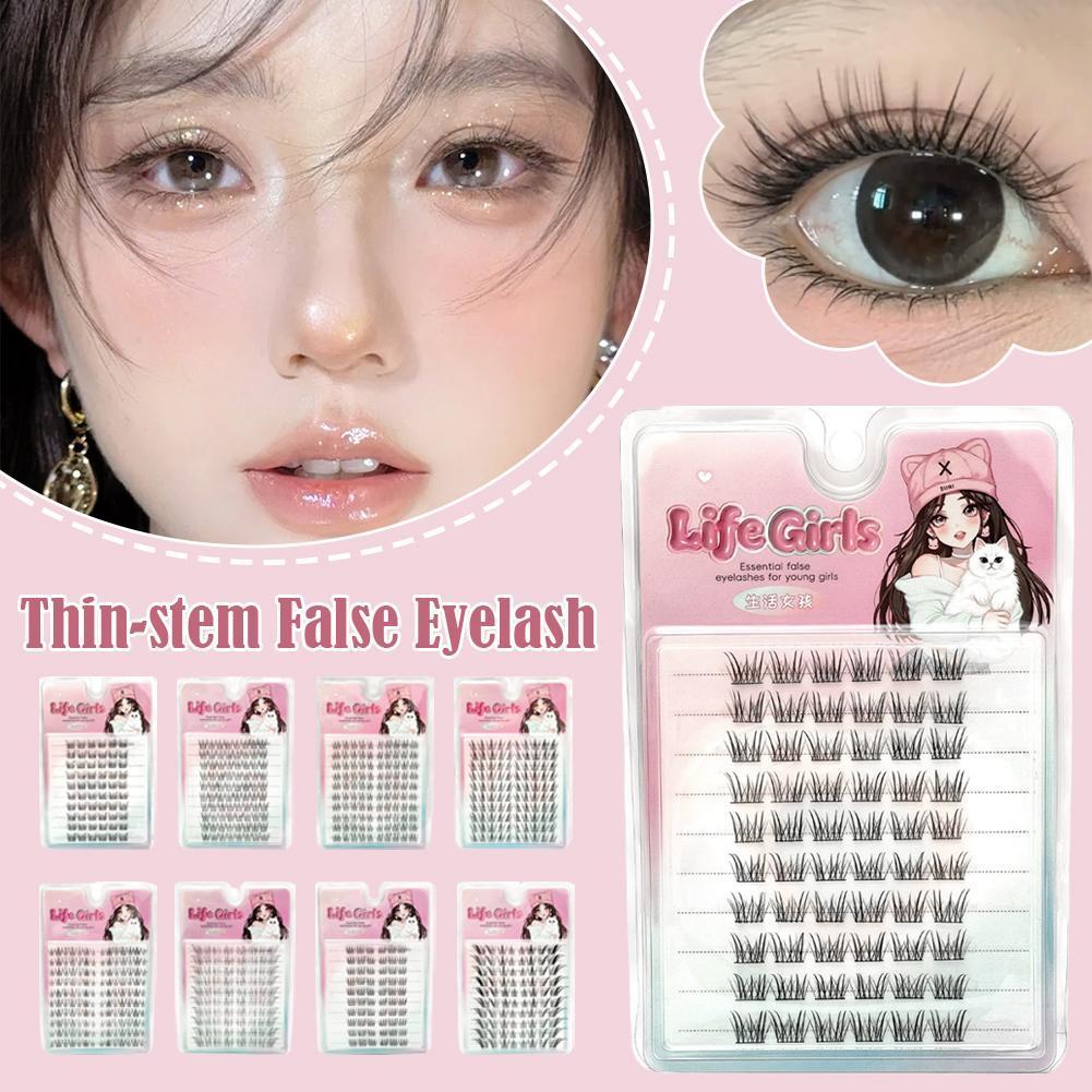 Lifegirls ขนตาปลอมโปร่งใสเอียง Fly Wild Nude กาว Grafted Fairy Manga Eyelash Q3a5