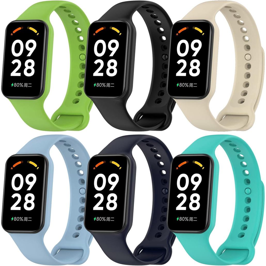 FitTurn Smartwatch Band [6 แพ็ค]– เข้ากันได้กับ Xiaomi Mi Redmi Smart Band 2 Fitness Tracker (ไม่รวม