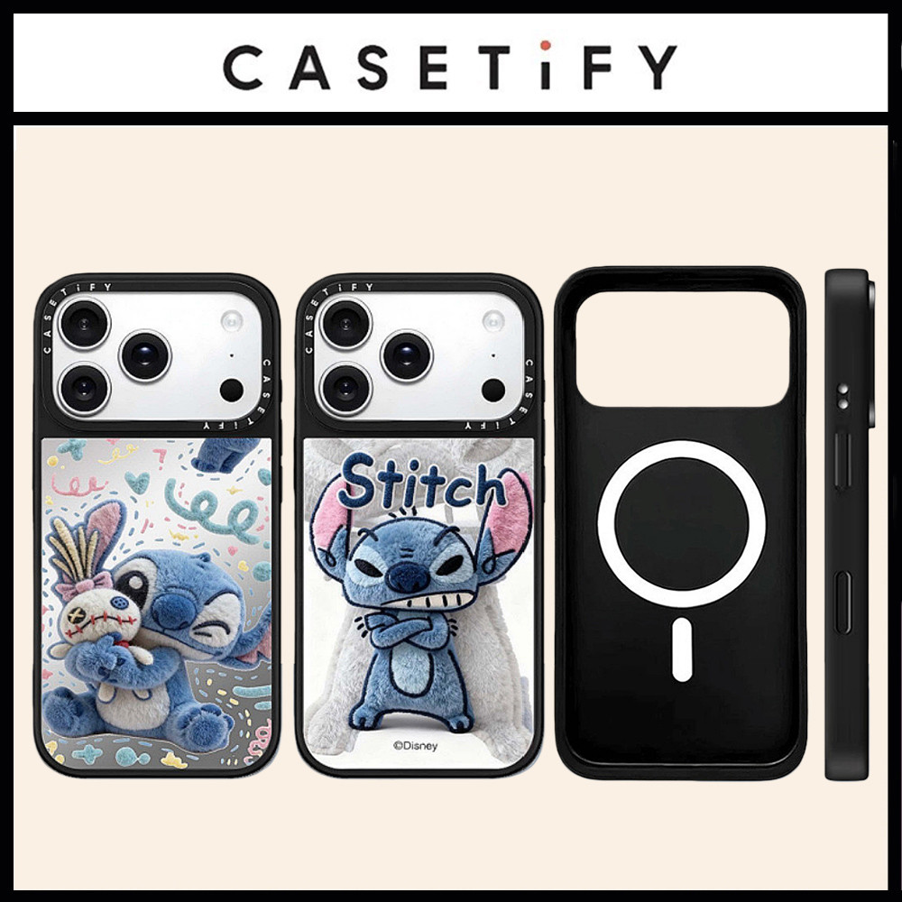 กระจกแม่เหล็ก Hard Puppet Stitch เคสโทรศัพท์สําหรับ iPhone 17 Pro Max 17 Air 16 Plus 15 14 13 12 11 