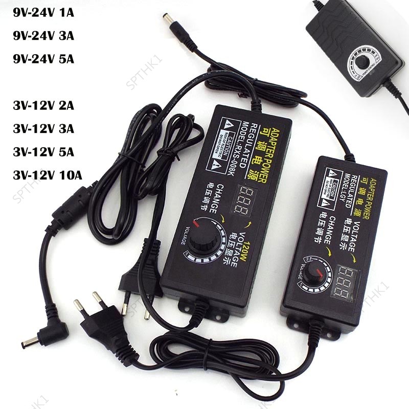 ปรับ AC 220V ถึง DC 12V 9V 24V Power Supply Charger 9 V-24 V 3 V-12 V 1A 2A 3A 5A 10A อะแดปเตอร์ THK
