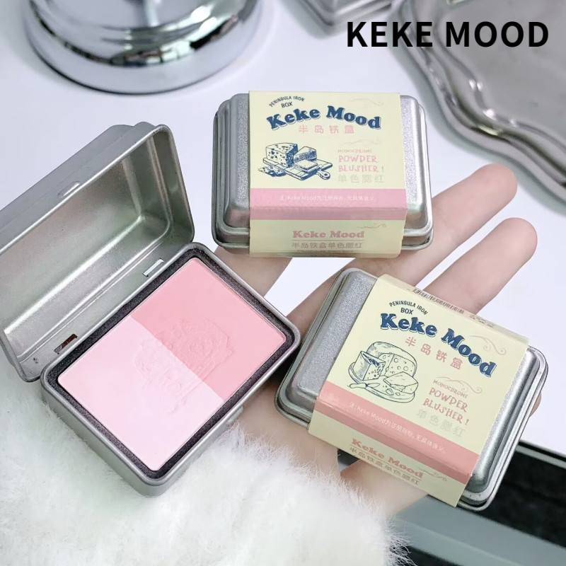 KEKE MOOD บลัชออน เพนนินซูล่า กล่องเหล็ก สีเดียว ไล่โทนสี เทา ชมพู แมท รายวัน อเนกประสงค์ 2 สี