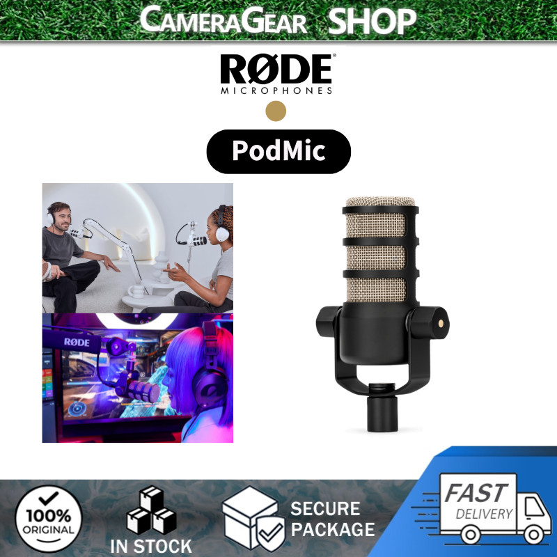 ไมโครโฟนออกอากาศไดนามิก Rode PodMic Cardioid สีดํา