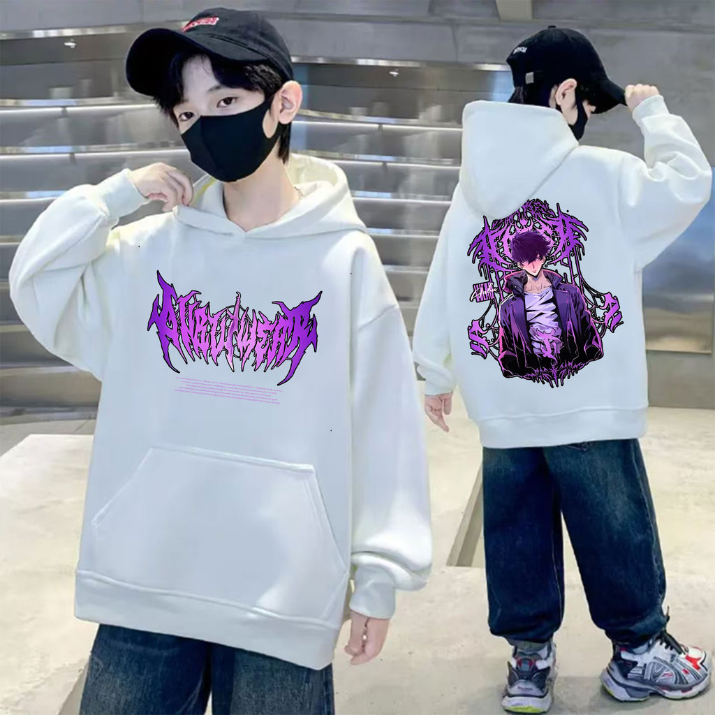 【เสื้อฮู้ดเด็ก】 เสื้อฮู้ดเด็ก Solo Leveling Children's Anime Hoodies เหมาะสำหรับเด็กชายและเด็กหญิง