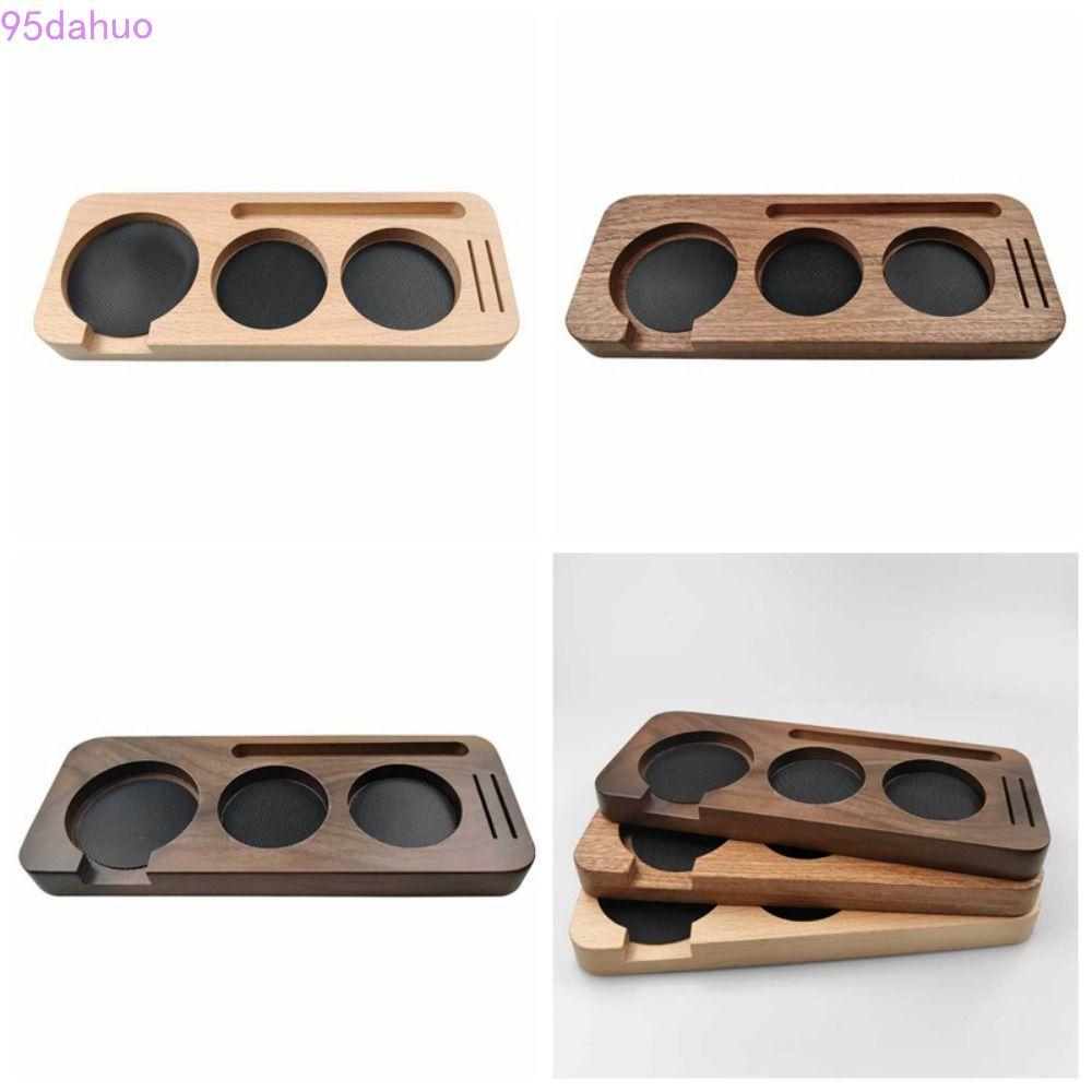 DAHUO สถานีจับกาแฟ,ไม้ 51/58 มม.Tamping Station Holder,ใช้งานง่ายReusable Anti-Slipฐาน 3 Slot Espres