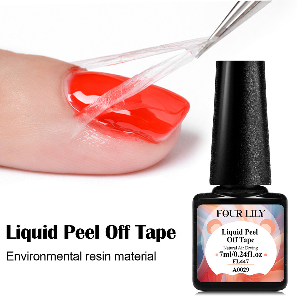 FOUR LILY Liquid Tape Natural Air Drying Gel Polish เล็บลอกได้ Latex Anti-freezing 7ML