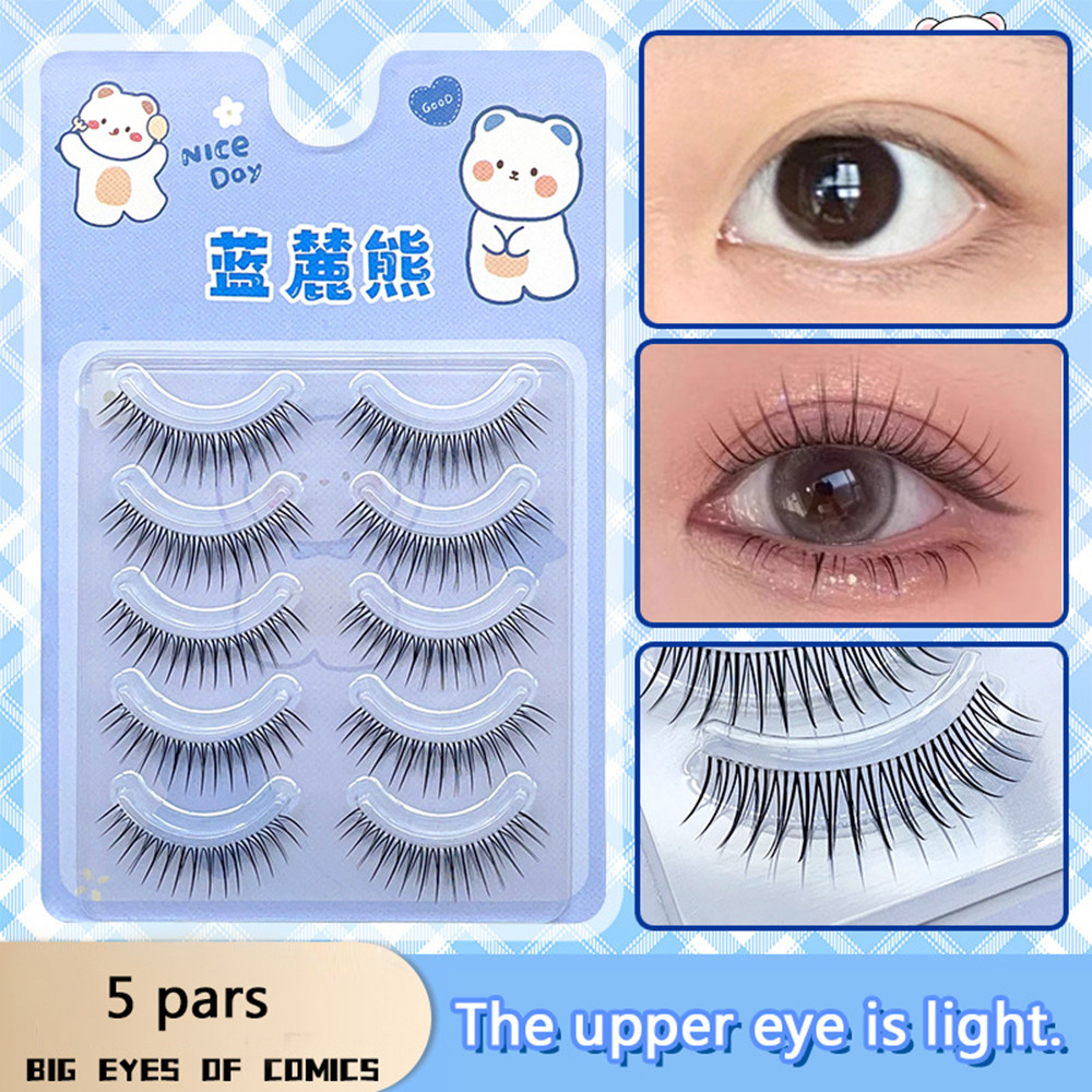 🔥【Local Delivery】5 คู่ Cross Natural U-shaped Eye Lash Extension ขนตาปลอมเกาหลี K-POP สไตล์