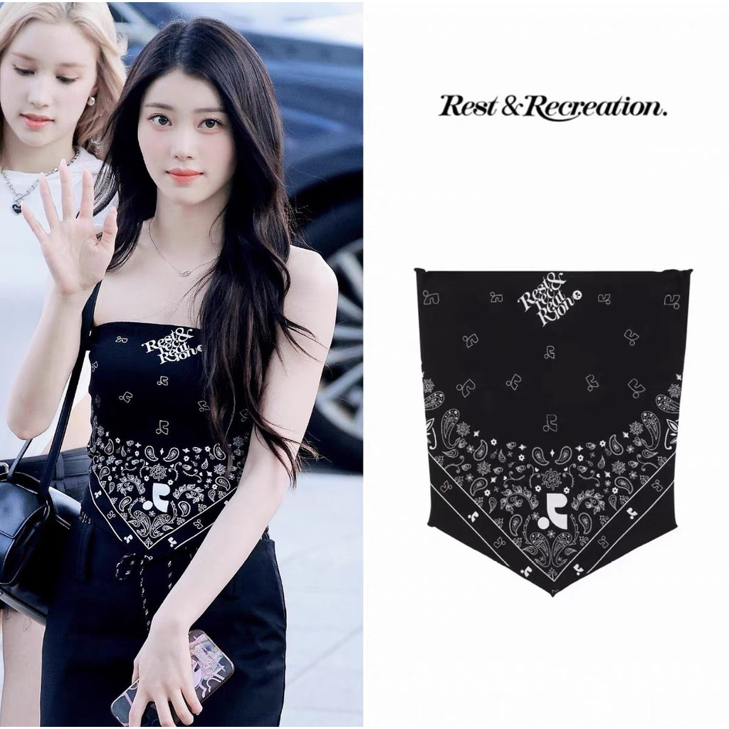 🚗พร้อมส่ง👚Rest&Recreation RR เสื้อกล้ามสายเดี่ยวสั้นสำหรับผู้หญิง