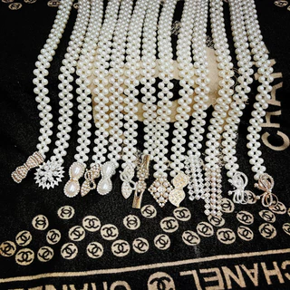Vintage Jewelry ผู้หญิงเข็มขัดมุกเอวบางโซ่แฟชั่นเข็มขัดยางยืด