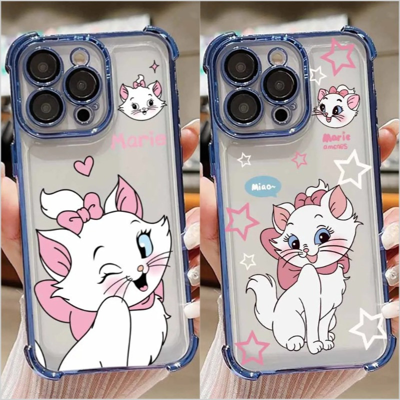 น่ารัก Disney Marie Cat เคสโทรศัพท์สําหรับ Huawei Nova Y91 Y73 Y72 Y63 9 8 7 SE Mate 60 50 Pro ชุบซิ