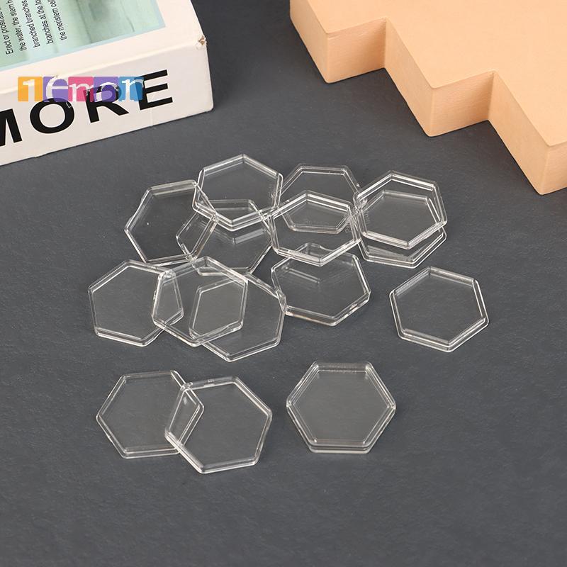 [Lemon] 8 ชิ้นหกเหลี่ยมพลาสติกใสอะคริลิคป้องกันคอนเทนเนอร์สําหรับโทเค็นคอลเลกชันเกมกระดานผู้ถือกล่อง
