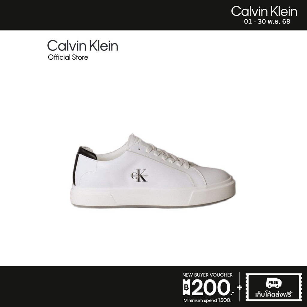 CALVIN KLEIN รองเท้าผ้าใบผู้ชาย รุ่น YM01460 01W-สีขาว