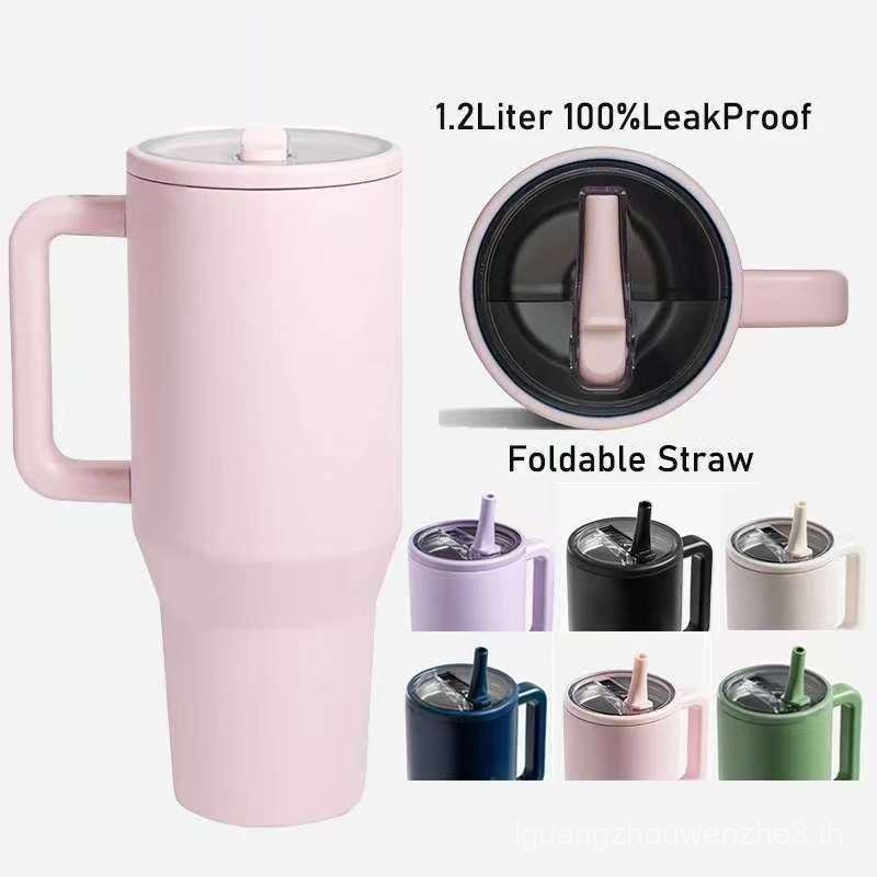Sonala 40oz Flip Straw Tumbler Leakproof 1200ml Tumblr ขวดน้ําเย็นแบบพกพาฉนวนแก้วน้ําทนความเย็น Byow