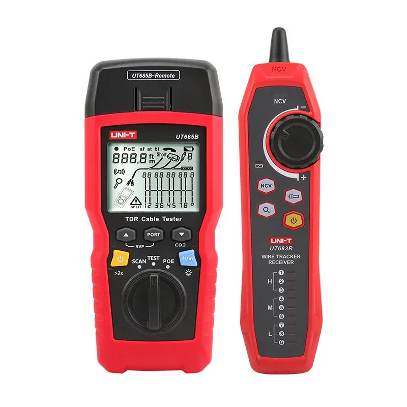 หน่วย UT685B ชุด TDR เครื่องทดสอบสายเคเบิลคู่ Coaxial POE สายเคเบิลเครือข่ายความยาวลําดับเครื่องตรวจ