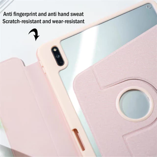 【หมุน 360 องศา】กรณีป้องกันคริลิค for Samsung Galaxy Tab S6 Lite S10FE+ A8 A9 A11 S11 S789 S10+ S7FE แสดงโลโก้