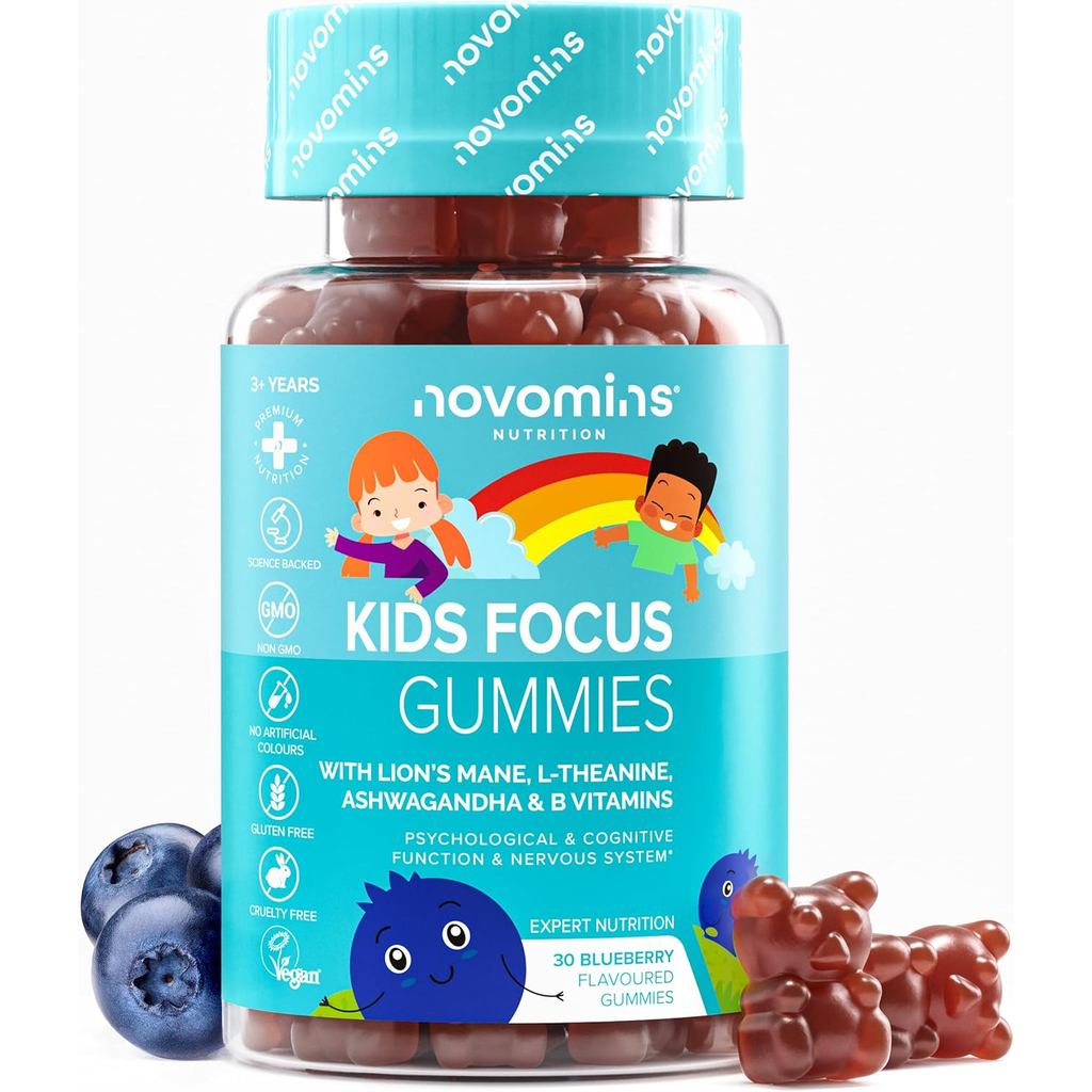 Kids Focus Gummies – Nootropic High Strength Brain Products for Children – 9 Focus, Energy, Positive