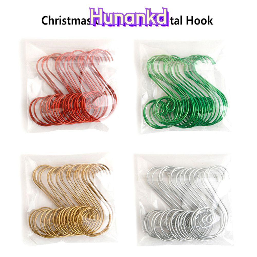 HUNAN 20 ชิ้น/เซ็ตตะขอต้นคริสต์มาสทนทานเครื่องประดับคริสต์มาสตกแต่งคริสต์มาสรูปตัว S
