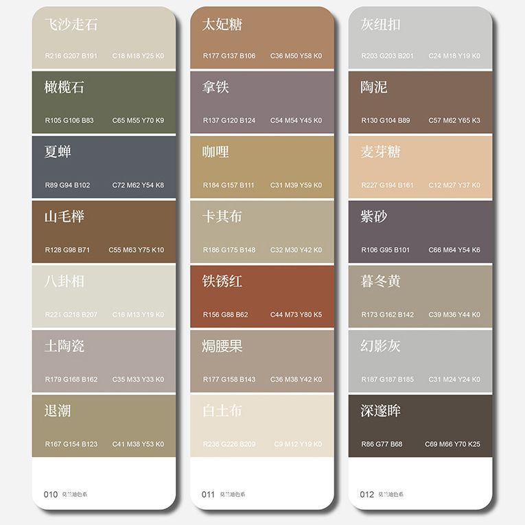 2025 Morandi Color Card Color Series CMYK Four-Color Printing Color Card Color Board Card Model Card