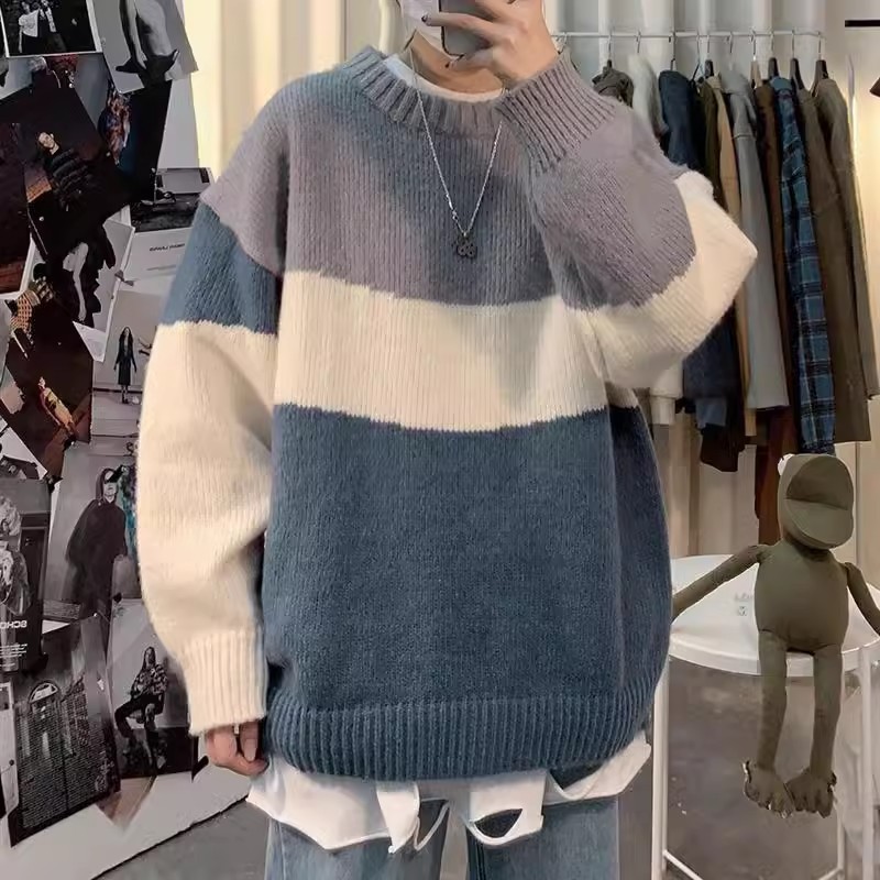 กันหนาว sweater ผู้ชาย ลดล้างสต๊อกเสื้อสเวตเตอร์ที่อบอุ่นสำหรับฤดูใบไม้ร่วงและฤดูหนาวเสื้อสเวตเตอร์ค