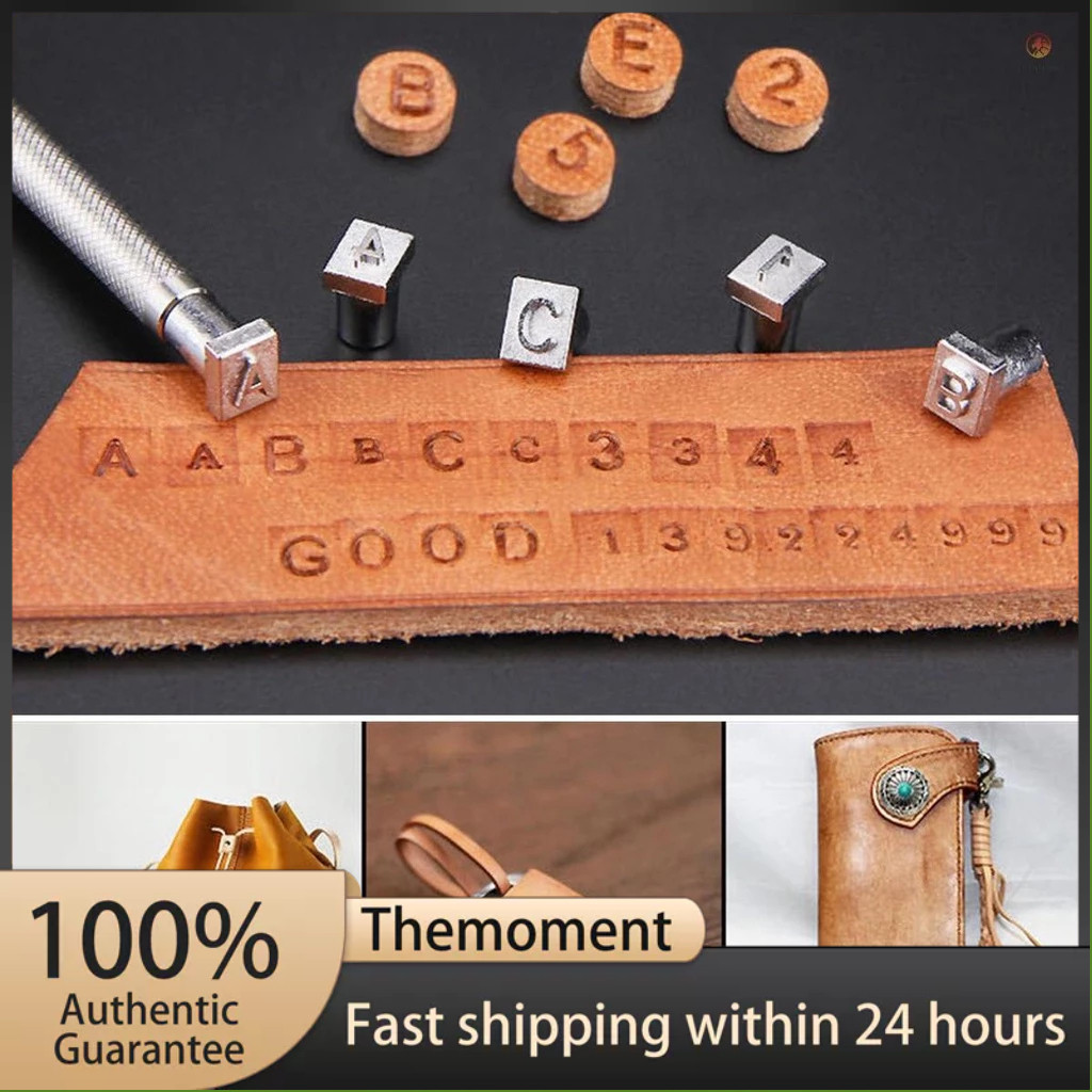36PCS ตัวอักษรตัวอักษรและตัวเลข Stamper ชุดหนังปั๊มเครื่องมือ Punch แสตมป์ Knurled ลื่นเหล็ก Punch เ