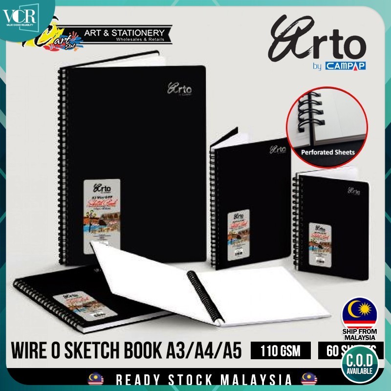 Campap Arto Weire - O PP Creative Sketch Book A3, A4 และ A5 110gsm 60 แผ่น