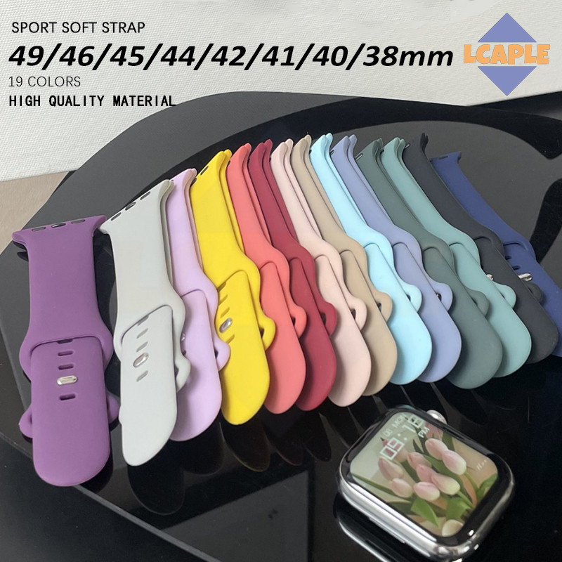 สายยางอ่อนสายซิลิโคน for Smart Watch IWatch SE Ultra 3 2 Series 11 10 9 8 7 6 5 4 3 49 46 45 44 42 41 38มม.