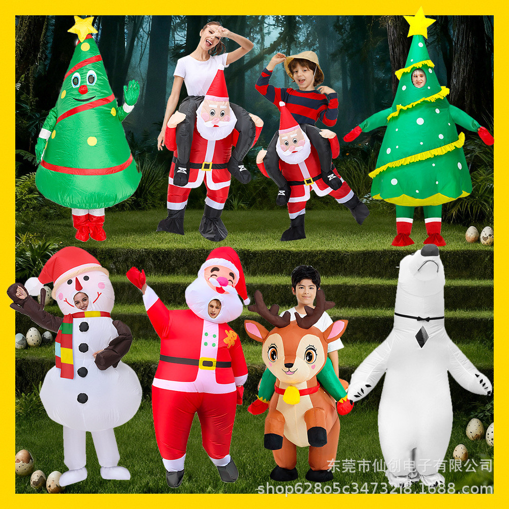 อุปกรณ์ตกแต่งคริสต์มาสเป่าลม 2025 – ต้นคริสต์มาส, ชุดคอสเพลย์ซานตาคลอส และของเล่นคนหิมะ สำหรับงานปาร์ตี้และการชุมนุม